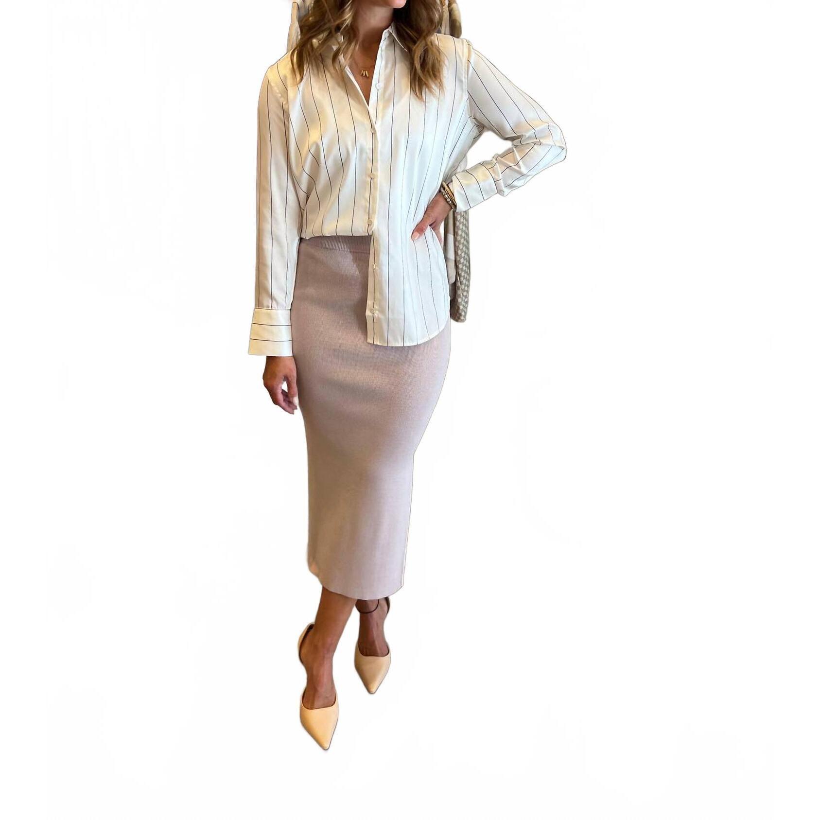 New Rails Brixton Stripe Button Up Top In Beige